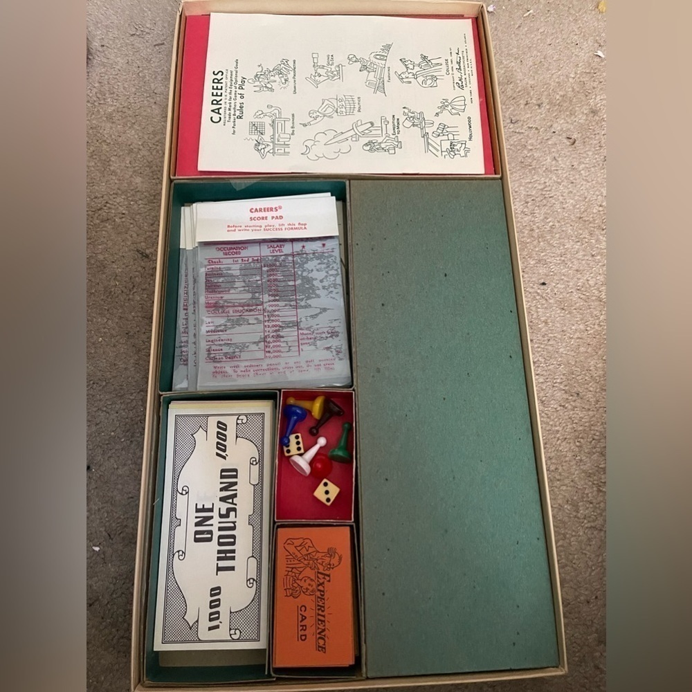 1958 Careers Board Game by Parker Brothers Complete Vintage